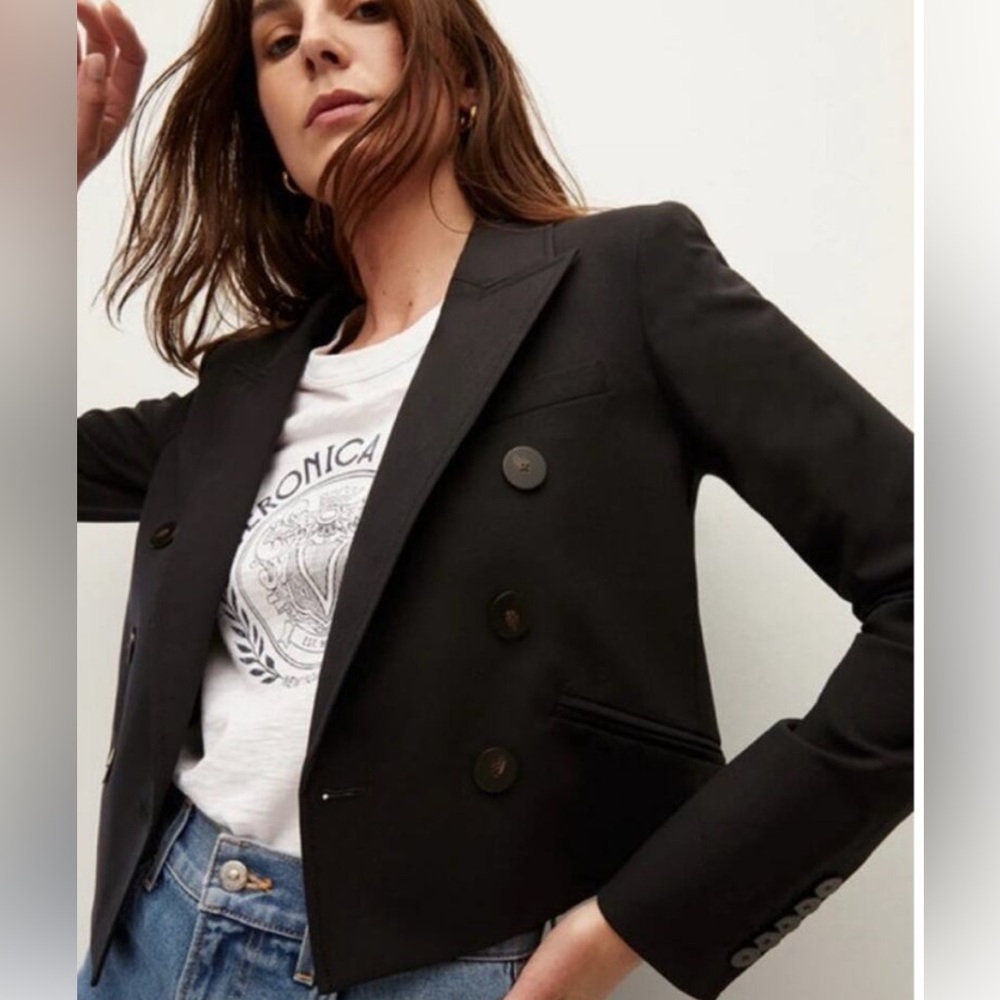 Veronica Beard Nevis Blazer Black Wool Cropped Jacket  NEVER WORN 4